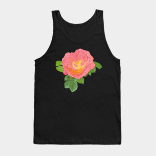 Pink Rose Botanical Drawing Tank Top